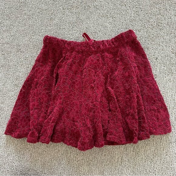 Aerie Lace Godet Skirt in Cherry‎ Tart Size Small - Picture 7 of 9